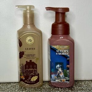 Bath & Body Works Fall Hand Soap Leaves & Autumn S’mores  NWT